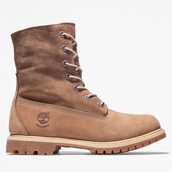 Timberland Authentics Waterproof Roll-Top Boot Size 7.5 Light Brown Nubuck - Picture 1 of 14